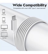 ME542 Type-C Wired Earphones with Mic Magnetic Semi-In-Ear Headphones for iPhone Google Samsung - White