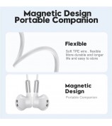 ME542 Type-C Wired Earphones with Mic Magnetic Semi-In-Ear Headphones for iPhone Google Samsung - White