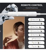 ME941A 1.2m Type-C Wired Earphones with Mic USB-C Headphones for iPhone Google Samsung - White