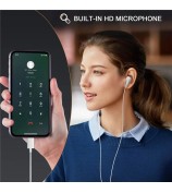 ME941A 1.2m Type-C Wired Earphones with Mic USB-C Headphones for iPhone Google Samsung - White