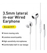 BASEUS Encok H17 3.5mm Lateral in-ear Wired Earphone Button Control Headphones Lightweight Headset Compatible with 3.5mm Port Devices Support High Definition Voice Calling