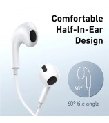 BASEUS Encok H17 3.5mm Lateral in-ear Wired Earphone Button Control Headphones Lightweight Headset Compatible with 3.5mm Port Devices Support High Definition Voice Calling