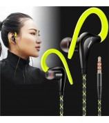 FONGE S760 3.5mm Wired Sport Headset Earhook Wire Control Music Calling Mobile Phone Earphone - Green