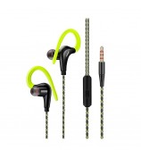 FONGE S760 3.5mm Wired Sport Headset Earhook Wire Control Music Calling Mobile Phone Earphone - Green