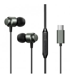 JOYROOM EC06 Metal In-ear Headphone with Mic HiFi Sound Type-C Wired Earphones - Tarnish