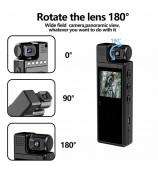 L9 1080P Full HD Body Camcorder Night Vision Mini Camera with 180 Degree Rotating Lens