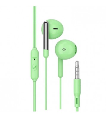 TIANSTON 3.5mm AUX In-Ear Wired Earphone Headphone with Microphone - Green