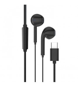 TIANSTON E50 Type-C Wired Earphone Digital Decoding Wire Control Music Headset - Black
