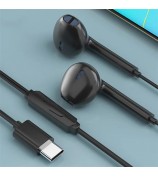 TIANSTON E50 Type-C Wired Earphone Digital Decoding Wire Control Music Headset - Black