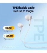 CELEBRAT D12 Type-C Wired Earphone HiFi Stereo Phone Music Headset - Black