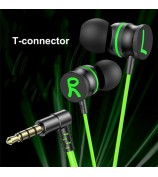 P08 Angled 3.5mm Wired Gaming Headphone Volume Control In-Earbud Earphone - Green