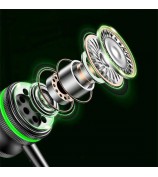 P08 Angled 3.5mm Wired Gaming Headphone Volume Control In-Earbud Earphone - Green