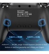 DATA FROG S80 Elite Edition Controller for Nintendo Switch / Switch Lite / OLED / PC Wireless Bluetooth Game Console, Black