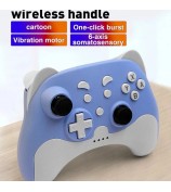 DATA FROG Bluetooth Gamepad Turbo Game Controller for Nintendo Switch / Switch Lite / PS3 / PC - Blue+White