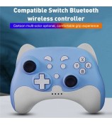 DATA FROG Bluetooth Gamepad Turbo Game Controller for Nintendo Switch / Switch Lite / PS3 / PC - Blue+White