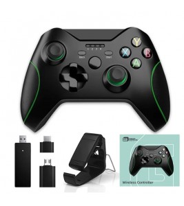 DATA FROG 2.4G Wireless Gamepad for Xbox One / PS3 / PC / Android Phone Dual Vibration Game Controller with Type-C / Micro Adapter