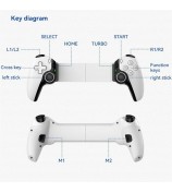 D9 Retractable Game Controller for Tablets, Phones, and Switch - Wireless Game Controller - White