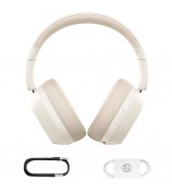 BASEUS Bass 35 Max Bluetooth Headset Over-The-Ear Headphones (With 3A Type-C Cable+3.5mm AUX Cable) - White