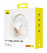 BASEUS Bass 35 Max Bluetooth Headset Over-The-Ear Headphones (With 3A Type-C Cable+3.5mm AUX Cable) - White