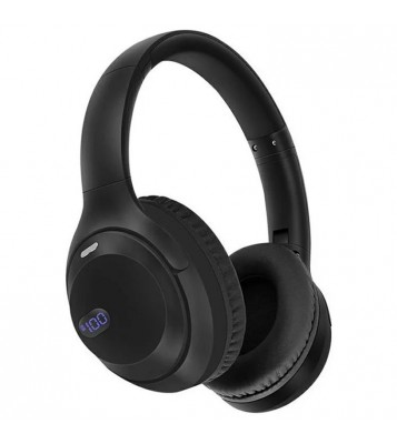 AKZ-15 Bluetooth 5.3 Over-Ear Headphones HiFi Stereo Foldable Headset with Battery Display - Black