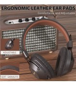 AKZ-17 Retro Headset Support TF Card Foldable Over-Ear Bluetooth Headphones with 3.5mm Jack - Brown