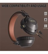 AKZ-17 Retro Headset Support TF Card Foldable Over-Ear Bluetooth Headphones with 3.5mm Jack - Brown