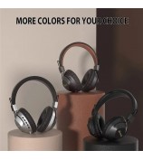 AKZ-17 Retro Headset Support TF Card Foldable Over-Ear Bluetooth Headphones with 3.5mm Jack - Brown