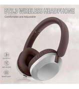 AKZ-30 Over-Ear Bluetooth 5.3 Headphones BT / TF / FM Modes HiFi Sound Wireless Headset - Brown