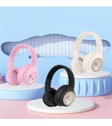 AKZ-06 Cartoon Animal Foldable Over-Ear Bluetooth Headphones Low Latency Gaming Headset - Black