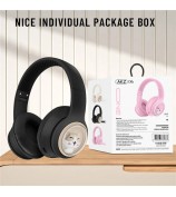 AKZ-06 Cartoon Animal Foldable Over-Ear Bluetooth Headphones Low Latency Gaming Headset - Black