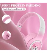 AKZ-08 Cute Cartoon Wireless Bluetooth Headphone Stereo Music Head-Mounted Headset - Pink