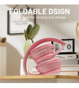 AKZ-08 Cute Cartoon Wireless Bluetooth Headphone Stereo Music Head-Mounted Headset - Pink