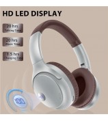 AKZ-16B Over-Ear Bluetooth Headphone Digital Display Foldable Stereo Music Headset - Brown