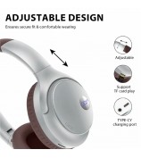 AKZ-16B Over-Ear Bluetooth Headphone Digital Display Foldable Stereo Music Headset - Brown