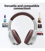 AKZ-16B Over-Ear Bluetooth Headphone Digital Display Foldable Stereo Music Headset - Brown