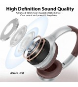 AKZ-16B Over-Ear Bluetooth Headphone Digital Display Foldable Stereo Music Headset - Brown