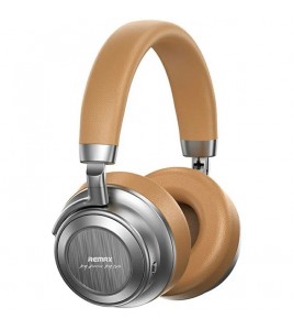 REMAX RB-980HB ANC Noise Reduction Metal Wireless Headphones Bluetooth Over-Ear Music Headset - Khaki