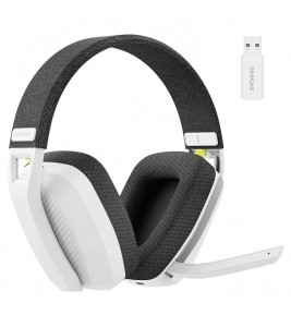 BINNUNE BW06 Bluetooth 5.3 + 2.4G Dual Mode Wireless Gaming Headset with Foldable Mic - Grey+White