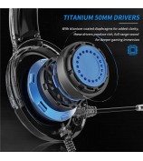 BINNUNE BG02 Gaming Headset 3.5mm Wired Headphones with Microphone For PC  /  Laptop  /  Desktop - Black  /  Blue