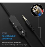 BINNUNE BG02 Gaming Headset 3.5mm Wired Headphones with Microphone For PC  /  Laptop  /  Desktop - Black  /  Blue