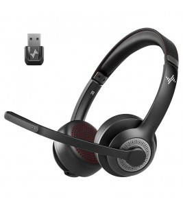 EAGLEND EH02BT+Dongle 2.4G / Bluetooth Wired Headphone Customer Service Call Center Headset - Black