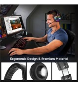 SOULBYTES S19 PC Gaming Headphone HiFi 3D Sound Wired Headset with RGB Colorful Light and Comfortable Headband