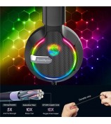 SOULBYTES S19 PC Gaming Headphone HiFi 3D Sound Wired Headset with RGB Colorful Light and Comfortable Headband