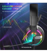 SOULBYTES S19 PC Gaming Headphone HiFi 3D Sound Wired Headset with RGB Colorful Light and Comfortable Headband
