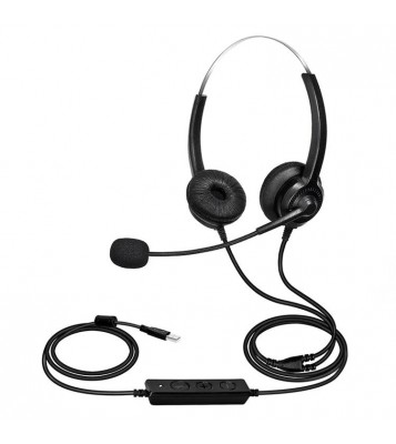 300D Call Center USB Cable Headphone Wired Headset with Microphone, Noise Cancelling Office Headphone with Mic for Laptop / Cell Phone / Zoom / Skype / Conference