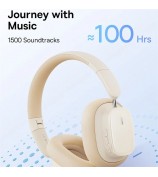 BASEUS Bowie H1i Noise-Cancellation Wireless Headphone Low Latency Bluetooth Headset - Stellar White