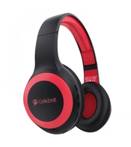 CELEBRAT A23 Bluetooth 5.0 Headphones Wireless Noise Canceling Headset Supports TF Card - Red