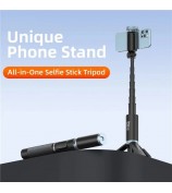 JAMRY kt-259 8-Section Retractable Selfie Stick Tripod with 360 Degree Rotating Phone Clip