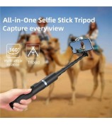 JAMRY kt-259 8-Section Retractable Selfie Stick Tripod with 360 Degree Rotating Phone Clip