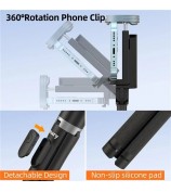 JAMRY kt-259 8-Section Retractable Selfie Stick Tripod with 360 Degree Rotating Phone Clip